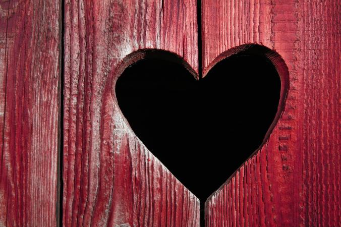heart in wood