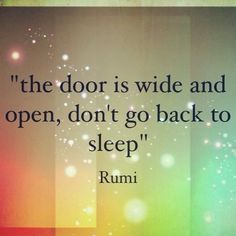 Quote the door is wide and open... Rumi